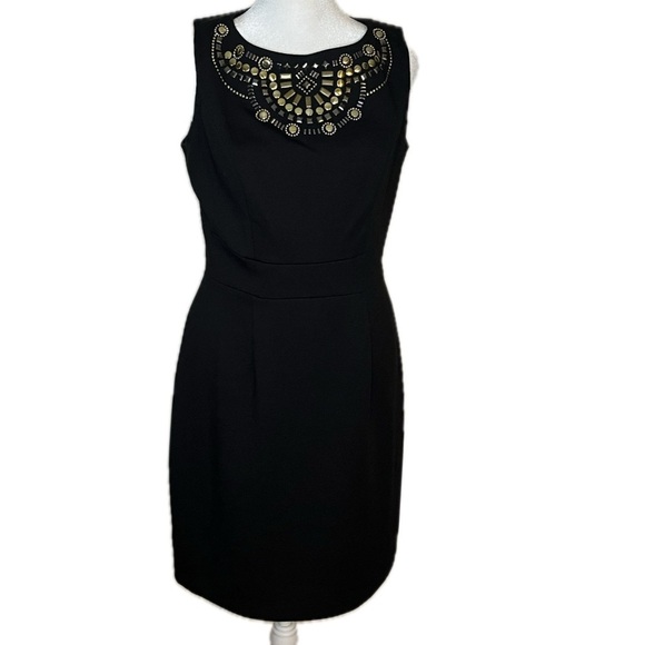 Lux II Petite Black Embellished Sheath Dress Size 8P - Picture 1 of 7